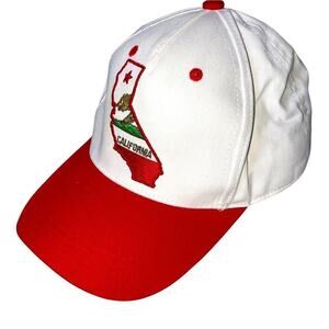 California Republic Bear Star Logo white/Red Baseball Adjustable Strap…